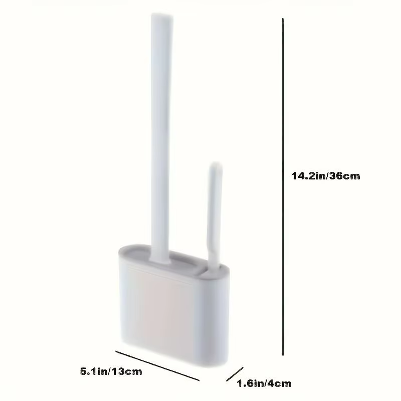 Wall Mount Silicone Toilet Brush Set, No Drill Bathroom Cleaner with Gap Brush