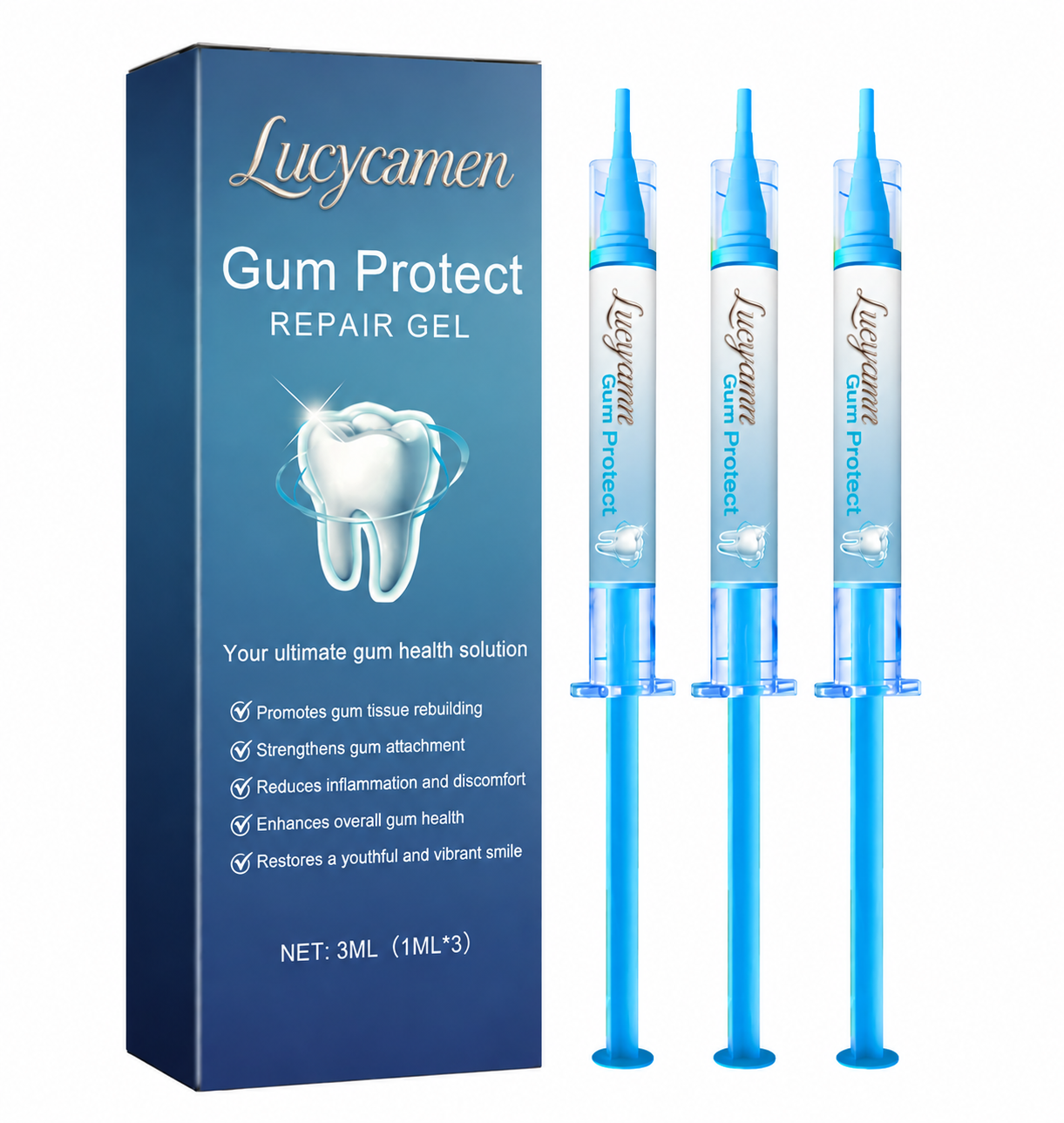 Lucycamen® Gum Protect Repair Gel, Professional Teeth Whitening & Gum Care Gel for Receding Gums, Inflammation & Brightening Stained Teeth
