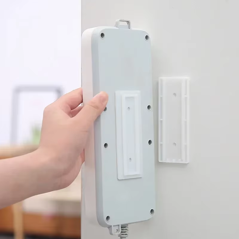 Self-Adhesive Power Strip Holder, Removable Wall Mount Socket Fixer & Cable Organizer