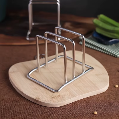 Stainless Steel Pot Lid & Cutting Board Rack, Countertop Kitchen Storage Holder