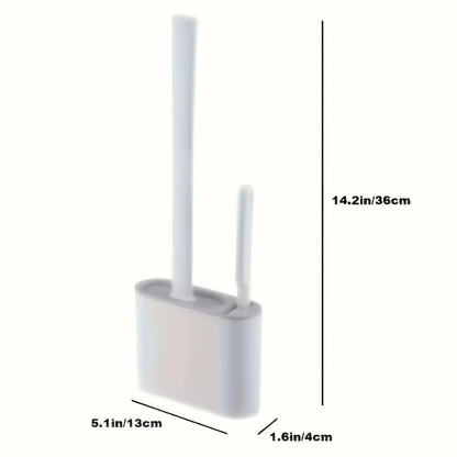 Wall Mount Silicone Toilet Brush Set, No Drill Bathroom Cleaner with Gap Brush