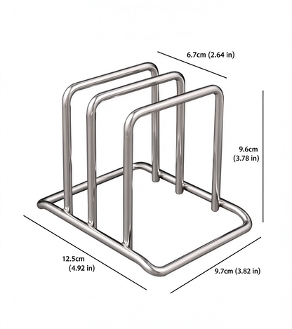 Stainless Steel Pot Lid & Cutting Board Rack, Countertop Kitchen Storage Holder